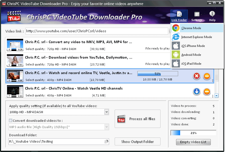 ChrisPC Free VideoTube YouTube Downloader Converter